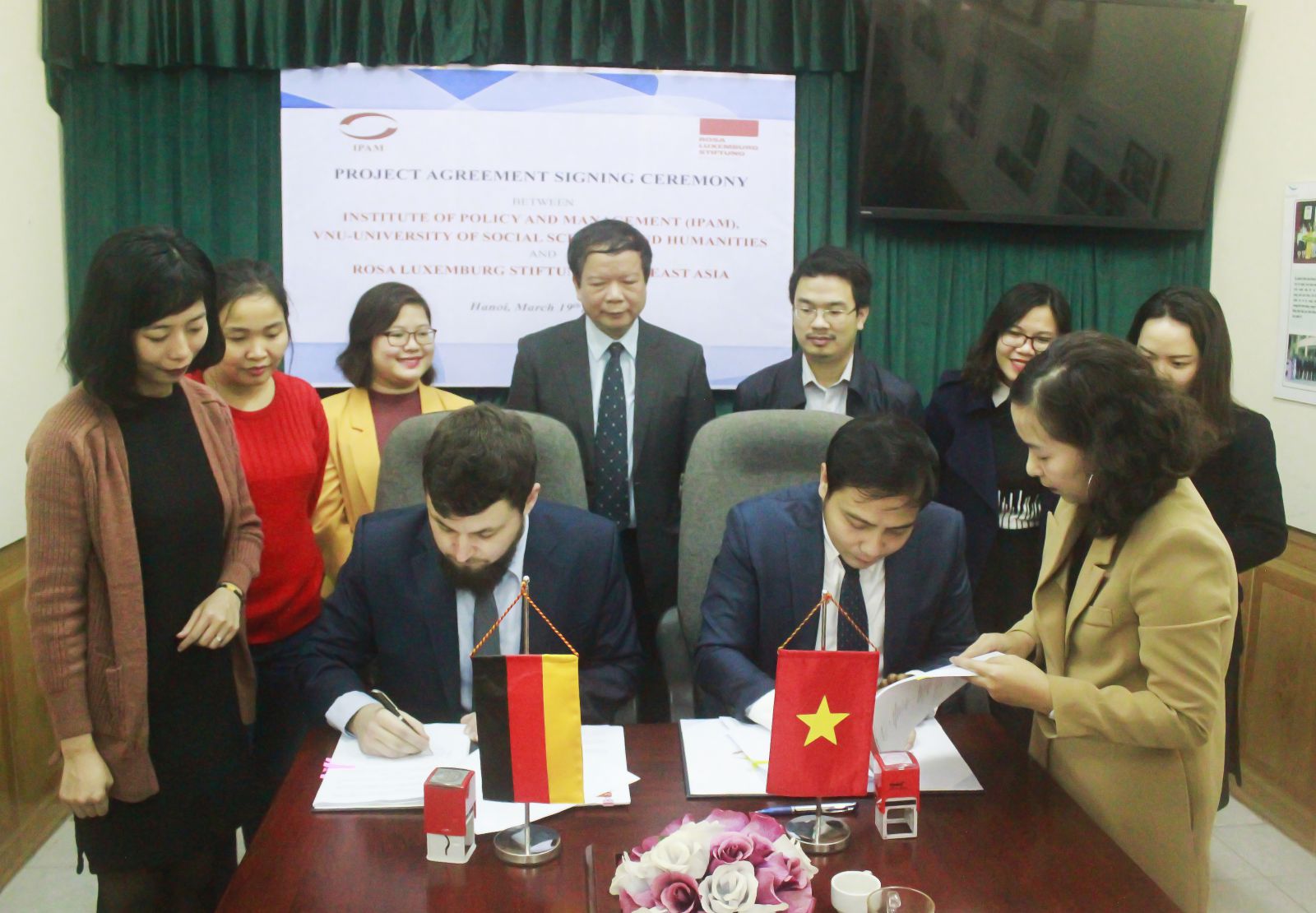Project Agreement Signing Ceremony between IPAM and Rosa Luxemburg Stiftung Southeast Asia.